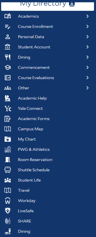 Yale Hub full Menu
